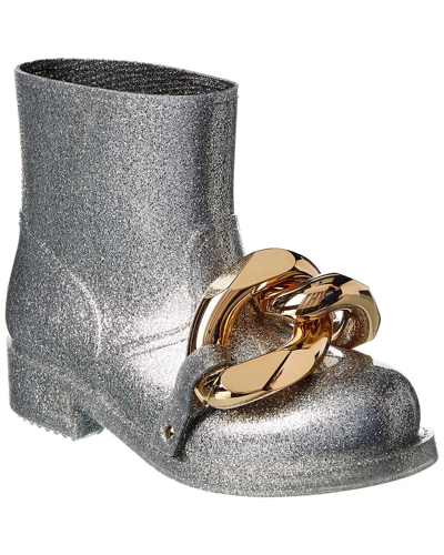 Jw Anderson Chain Rubber Boot In Silver