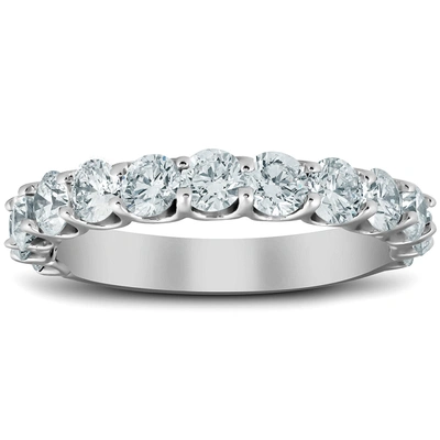 Pompeii3 1 3/8 Ct Diamond Wedding Ring U Prong Womens Anniversary Band 14k White Gold In Silver
