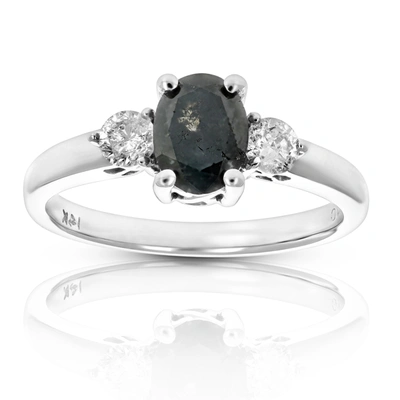 Vir Jewels 1.93 Cttw Black Diamond 3 Stone Ring 14k White Gold Engagement In Silver