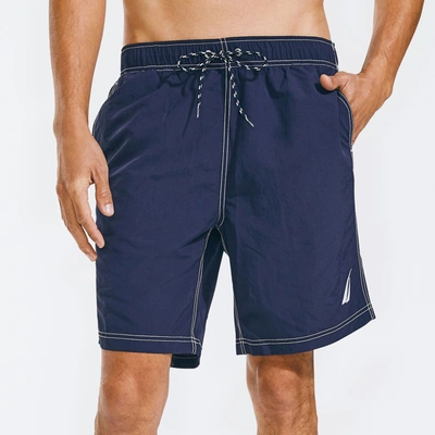 Nautica Mens Big & Tall Anchor Full-elastic Swim Trunks In Blue