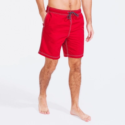 Nautica Mens Quick Dry Nylon 5 8 Swim Trunks In Red