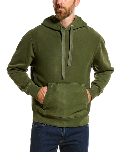 Alex Mill Thermal Lined Fleece Hoodie In Green