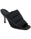 Gia Borghini Womans Scuba And Black Leather Puffy Mules With Velcro Closure In Black