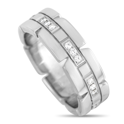 Cartier 18k White Gold 0.17 Ct. Tw. Diamond Francaise Ring In Silver
