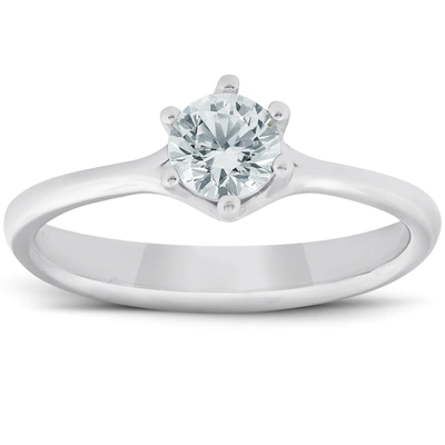 Pompeii3 1/2 Ct Diamond Solitaire Engagement Ring 6-prong 14k White Gold