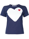 Comme Des Garçons Play Logo-patch Printed T-shirt In Blue