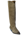 Isabel Marant Denvee Suede Knee-high Boot In Green