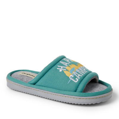 Dearfoams Womens Women's Lennox Sweatshirt Camp Slide Slipper In Green