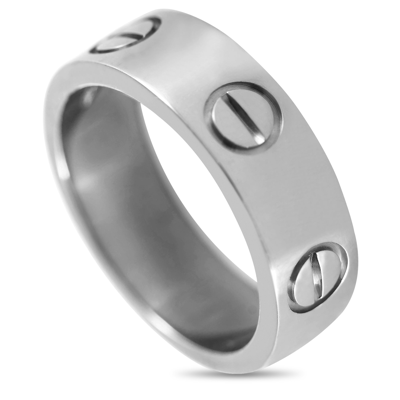 Cartier Love 18k White Gold Ring In Silver