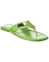 By Far Zizi Glossed-leather Sandals In Green