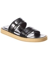 By Far Easy Leather Sandals In Black