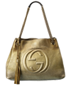 GUCCI Gucci Gold Metallic Leather Chain Soho Bag (Authentic Pre-Owned)