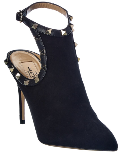 Valentino Garavani Valentino Rockstud 100 Suede Bootie In Blue