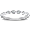 Pompeii3 Diamond Wedding Ring Womens Stackable 10k White Gold Anniversary Band In Silver