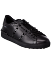 Valentino Garavani Rockstud Untitled Sneaker In Calfskin Leather In Black