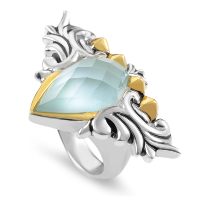 Stephen Webster Superstud Baroque Gold Tone Silver Cat S Eye And Quartz Ring In Multi-color