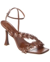 By Far 95mm Poppy Patent Leather Sandals In Brown