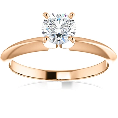 Pompeii3 1/2 Ct Lab Grown Diamond Solitaire Engagement Ring 14k White Rose Or Yellow Gold In Blue