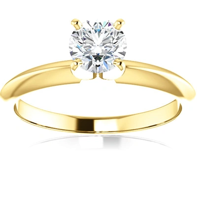 Pompeii3 1/2 Ct Lab Grown Diamond Solitaire Engagement Ring 14k White Rose Or Yellow Gold