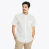 Nautica Mens Wrinkle-resistant Wear To Work Short-sleeve Shirt In White