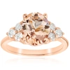 Pompeii3 2 1/3 Cttw Oval Morganite & Diamond Engagement Ring 14k Rose Gold In Multi