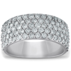 Pompeii3 2 3/4 Ct Pave Diamond Wide Wedding Ring Womens Anniversary Ring 14k White Gold In Silver