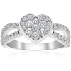 Pompeii3 3/4 Ct Heart Shape Pave Diamond Engagement Ring 10k White Gold In White