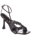 By Far Poppy Floral-appliqué 95mm Sandals In Black