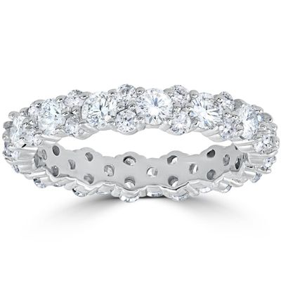 Pompeii3 1 7/8 Cttw Diamond Eternity Wedding Ring Stackable Band 14k White Gold In Silver