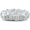 Pompeii3 6 Ct Ex3 Lab Grown Diamond Eternity Wedding Ring 14k White Gold In Silver