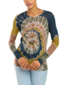 AUTUMN CASHMERE SHEER DISTRESSED TIE-DYE CASHMERE SWEATER