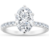 Pompeii3 3 Ct Oval Diamond Engagement Ring (2 1/2ct Center) 14k White Gold In White