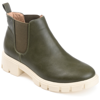 Journee Collection Women's Rorke Lug Sole Stretch Gore Ankle Booties In Green