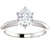 Pompeii3 1 Ct Oval Moissanite Solitaire Engagement Ring 14k White Gold