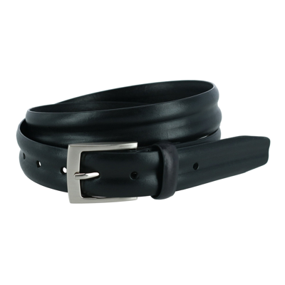 Trafalgar 35mm Center Heat Crease Leather Belt In Black