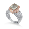 SUZY LEVIAN TWO-TONE STERLING SILVER 5.18 CTTW GREEN AMETHYST RING