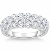 Pompeii3 2 Ct Lab Grown Diamond Wedding Wide Anniversary Ring 10k White Gold In Silver