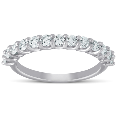 Pompeii3 3/4 Ct Diamond Wedding Ring 14k White Gold Lab Grown Eco Friendly In Silver