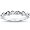 Pompeii3 1/4ct Diamond Wedding Ring Womens Stackable 10k White Gold Anniversary Band In Silver