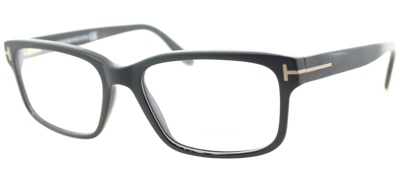 Tom Ford Ft 5313 002 Unisex Rectangle Eyeglasses 55mm In Black