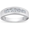 Pompeii3 1ct Diamond Channel Set Polished Wedding Band Mens Ring 14k White Gold Lab Created In White