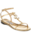 Jimmy Choo Alodie Logo Flat Sandals In Gold
