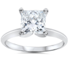 Pompeii3 1 1/2 Ct Princess Cut Diamond Solitaire Engagement Ring 14k White Gold In Silver