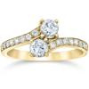 Pompeii3 1 Carat Forever Us 2 Stone Diamond Ring 10k Yellow Gold