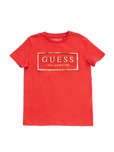 Guess Factory Kids' Colt Embossed Logo Tee (7-16) In Red