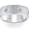 Pompeii3 Mens 1ct Diamond Comfort Fit Wedding White Gold Ring In Silver