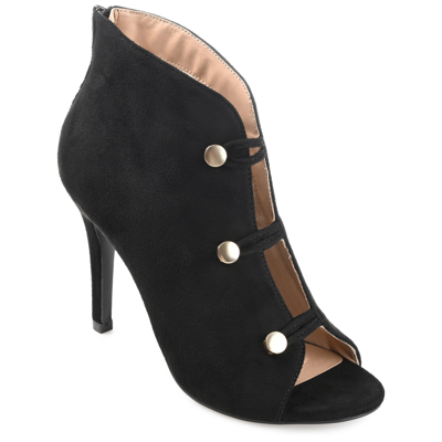 Journee Collection Women's Brecklin Buttons Peep Toe Bootie In Black