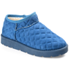 Journee Collection Tazara Quilted Faux Shearling Lined Slipper Boot In Blue