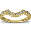 Pompeii3 1/5 Ct Diamond Curved Wedding Engagement Ring Enhancer Band 14k Yellow Gold In Yellow