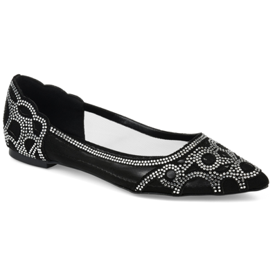 Journee Collection Batavia Rhinestone Flat In Black